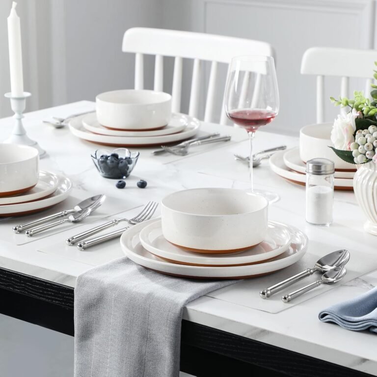 Modern Minimalist White Ceramic Dinnerware Set (12 pieces/4 servings),