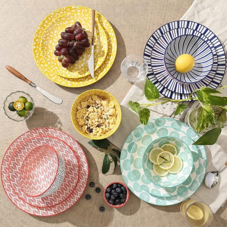 Multi-Color Mixed Ceramic Dinnerware Set (12 pieces/4 servings)